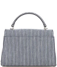 Lauren Ralph Lauren Farrah Striped Canvas Small Satchel Bag