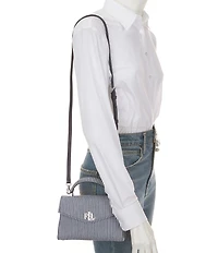 Lauren Ralph Lauren Farrah Striped Canvas Small Satchel Bag