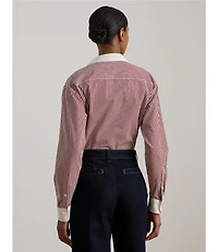 Lauren Ralph Lauren Striped Cotton Broadcloth Button Front Shirt