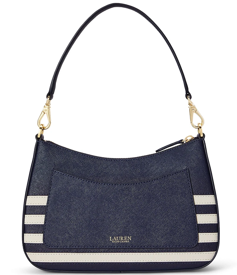 Lauren Ralph Lauren Striped Danni Medium Striped Leather Shoulder Bag