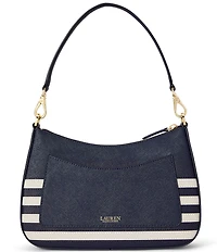 Lauren Ralph Lauren Striped Danni Medium Striped Leather Shoulder Bag