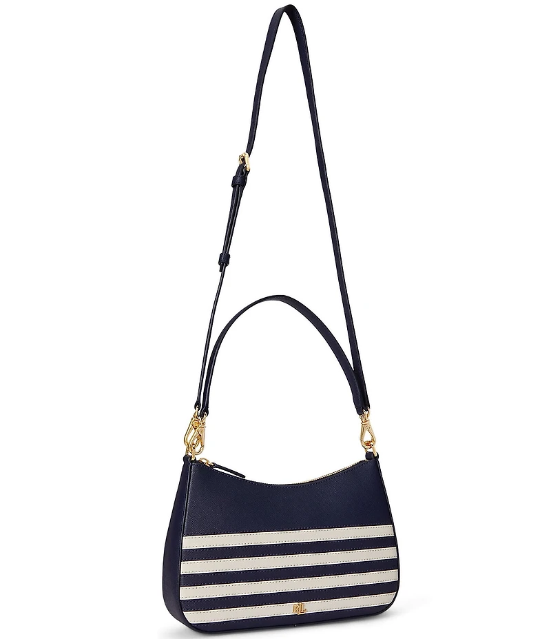 Lauren Ralph Lauren Striped Danni Medium Striped Leather Shoulder Bag