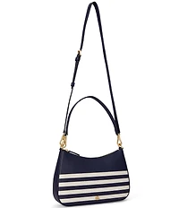 Lauren Ralph Lauren Striped Danni Medium Striped Leather Shoulder Bag