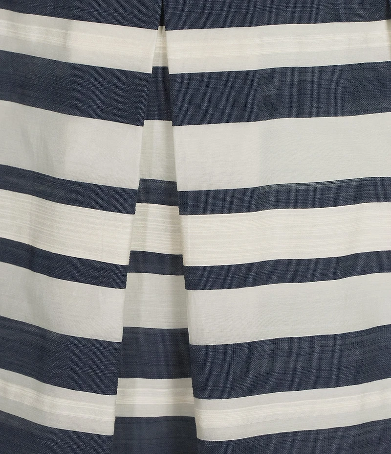 Lauren Ralph Lauren Striped Satin Sleeveless A-Line Midi Dress