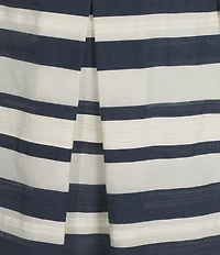 Lauren Ralph Lauren Striped Satin Sleeveless A-Line Midi Dress