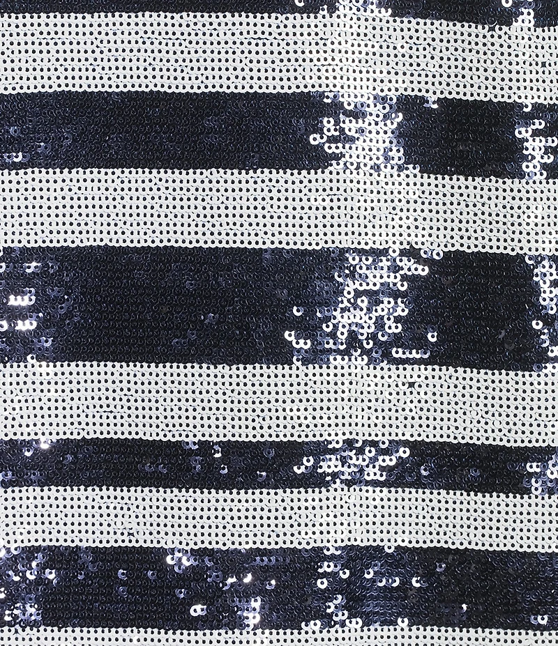 Lauren Ralph Lauren Striped Sequin Round Neck Sleeveless Sheath Dress