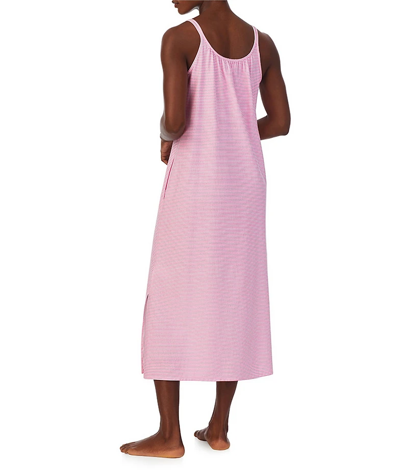 Lauren Ralph Lauren Striped Sleeveless Jersey Knit Ballet Nightgown