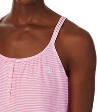 Lauren Ralph Lauren Striped Sleeveless Jersey Knit Ballet Nightgown
