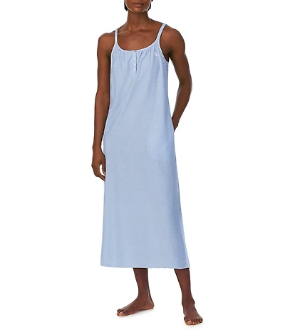 Lauren Ralph Lauren Striped Sleeveless Jersey Knit Ballet Nightgown