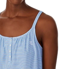 Lauren Ralph Lauren Striped Sleeveless Jersey Knit Ballet Nightgown