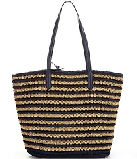 Lauren Ralph Lauren Brie Large Striped Straw Tote Bag