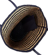 Lauren Ralph Lauren Brie Large Striped Straw Tote Bag
