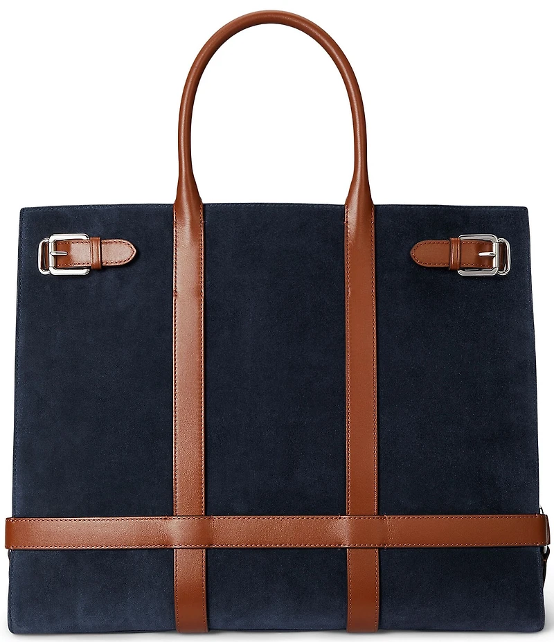Lauren Ralph Lauren Suede & Leather Large Devyn Tote Bag