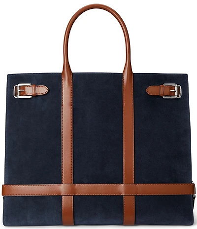 Lauren Ralph Lauren Suede & Leather Large Devyn Tote Bag