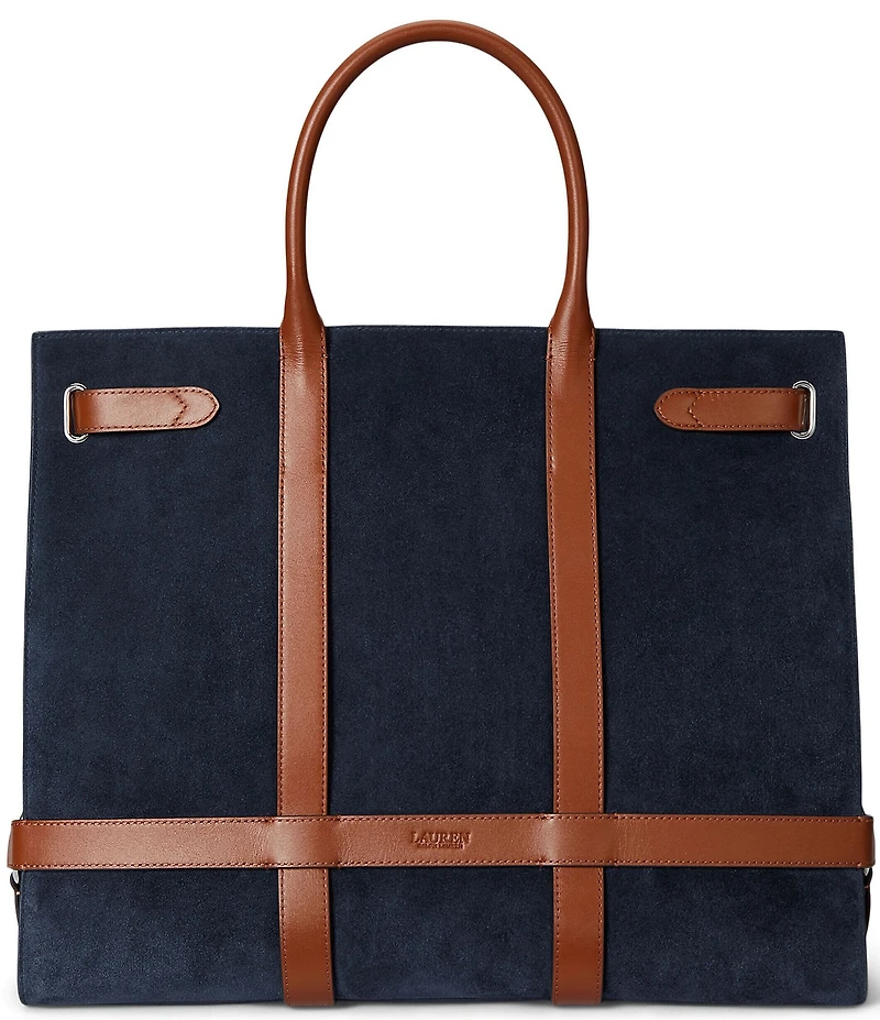 Lauren Ralph Lauren Suede & Leather Large Devyn Tote Bag