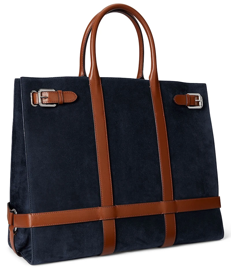 Lauren Ralph Lauren Suede & Leather Large Devyn Tote Bag