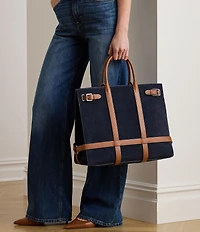 Lauren Ralph Lauren Suede & Leather Large Devyn Tote Bag