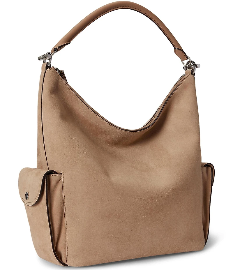 Lauren Ralph Lauren Suede Large Blaike Shoulder Bag