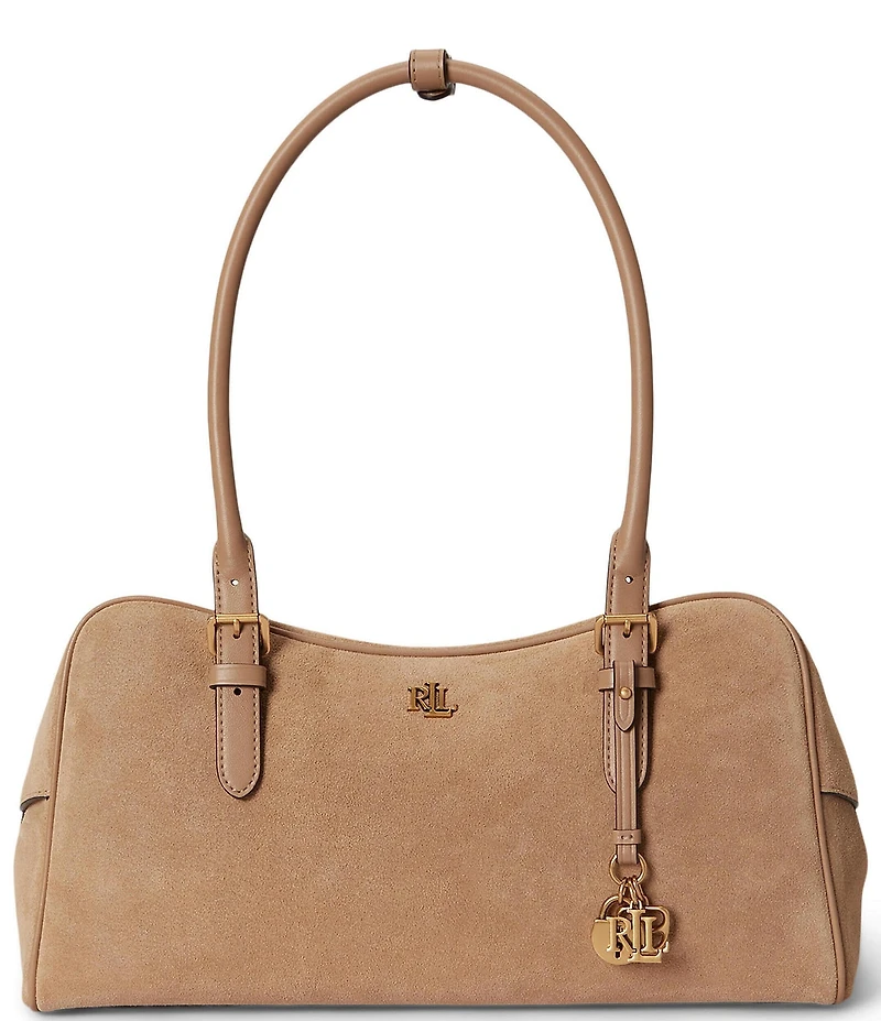 Lauren Ralph Lauren Suede Large Marcy Zip Satchel Bag