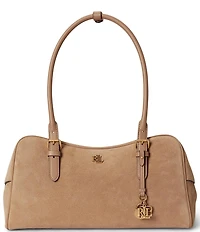 Lauren Ralph Lauren Suede Large Marcy Zip Satchel Bag