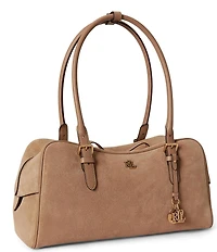 Lauren Ralph Lauren Suede Large Marcy Zip Satchel Bag