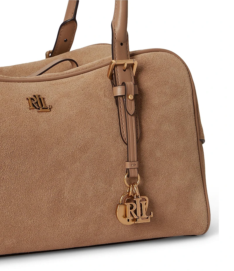 Lauren Ralph Lauren Suede Large Marcy Zip Satchel Bag