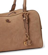 Lauren Ralph Lauren Suede Large Marcy Zip Satchel Bag