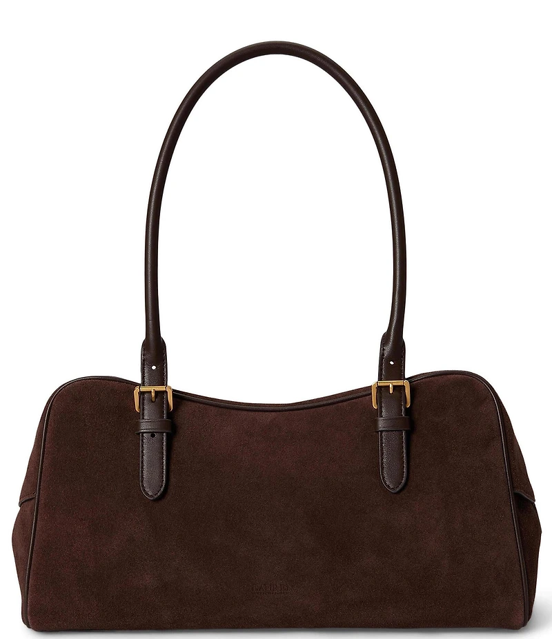 Lauren Ralph Lauren Suede Large Marcy Zip Satchel Bag