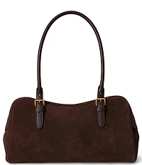 Lauren Ralph Lauren Suede Large Marcy Zip Satchel Bag