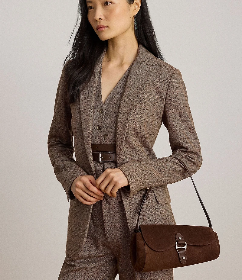 Lauren Ralph Lauren Tasha Medium Suede East-West Shoulder Bag