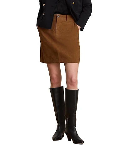 Lauren Ralph Lauren Suede Mini Length Pencil Skirt