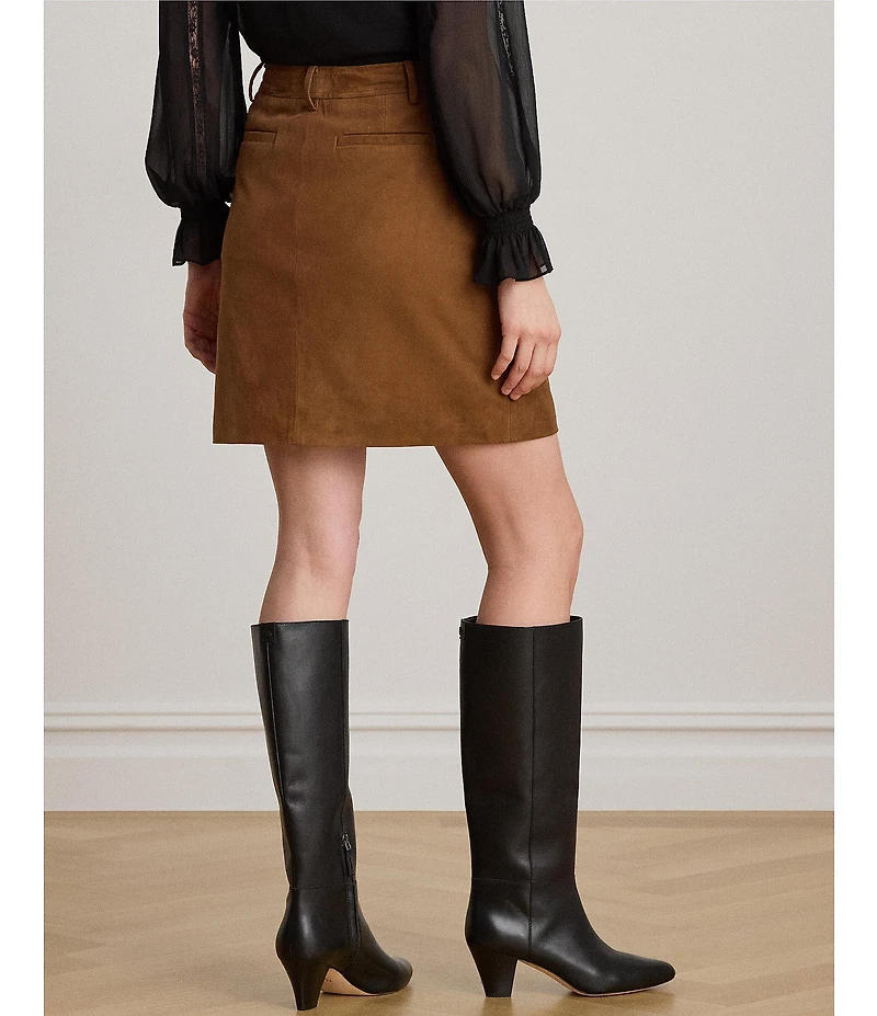 Lauren Ralph Lauren Suede Mini Length Pencil Skirt