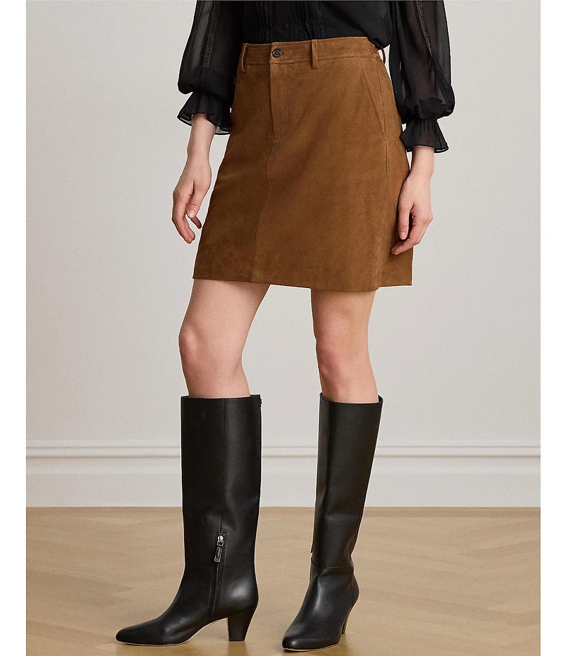 Lauren Ralph Lauren Suede Mini Length Pencil Skirt