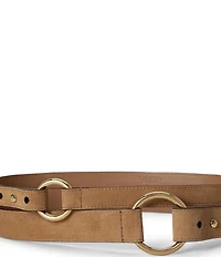 Lauren Ralph Lauren Suede O-Ring Stacked Wide Belt
