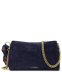 Lauren Ralph Lauren Suede Scarf Trim Turn-Lock Wristlet Crossbody Bag