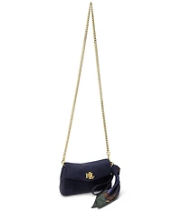 Lauren Ralph Lauren Suede Scarf Trim Turn-Lock Wristlet Crossbody Bag