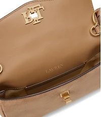 Lauren Ralph Lauren Suede Scarf Trim Turn-Lock Wristlet Crossbody Bag
