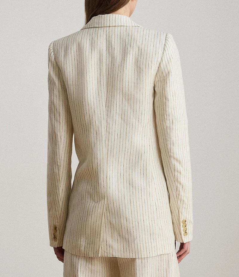 Lauren Ralph Lauren Suiting Pin Stripe Notch Lapel Long Sleeve Coordinating Blazer