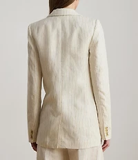 Lauren Ralph Lauren Suiting Pin Stripe Notch Lapel Long Sleeve Coordinating Blazer