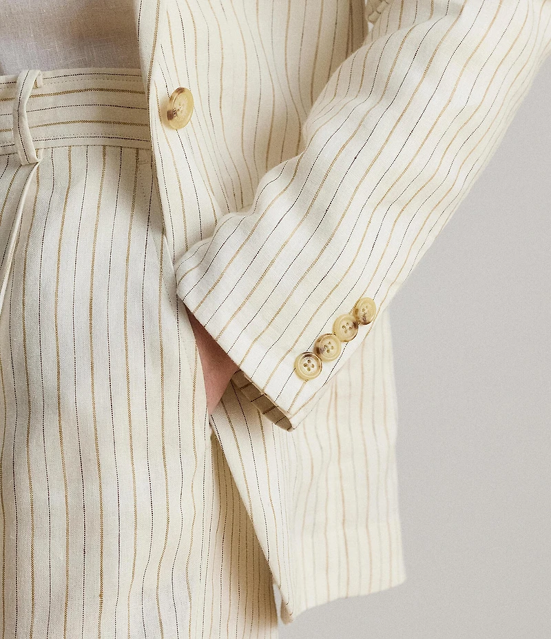 Lauren Ralph Lauren Suiting Pin Stripe Notch Lapel Long Sleeve Coordinating Blazer
