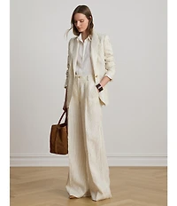 Lauren Ralph Lauren Suiting Pin Stripe Notch Lapel Long Sleeve Coordinating Blazer
