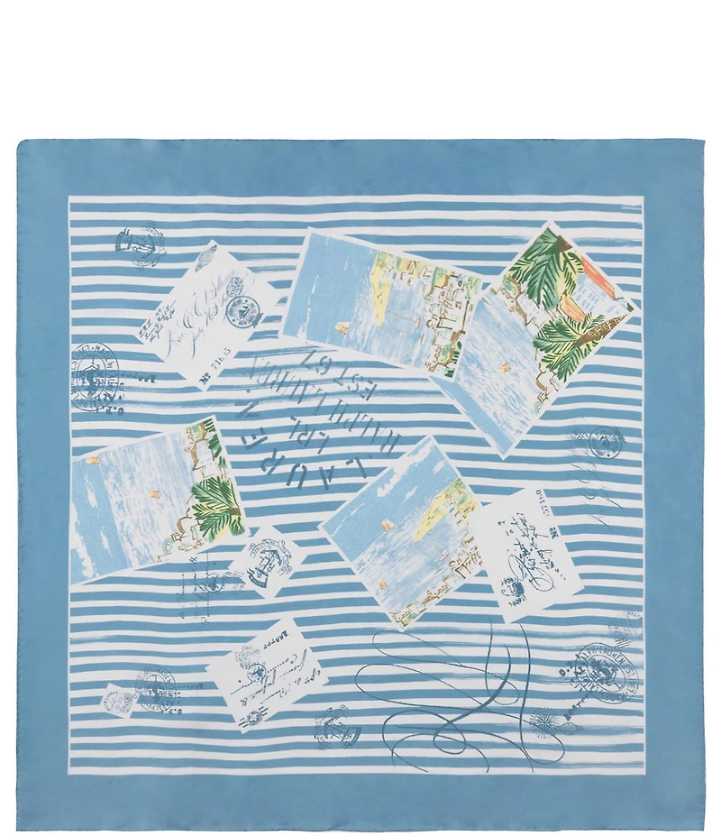Lauren Ralph Lauren Summer Postcard Conversational Print Square Scarf