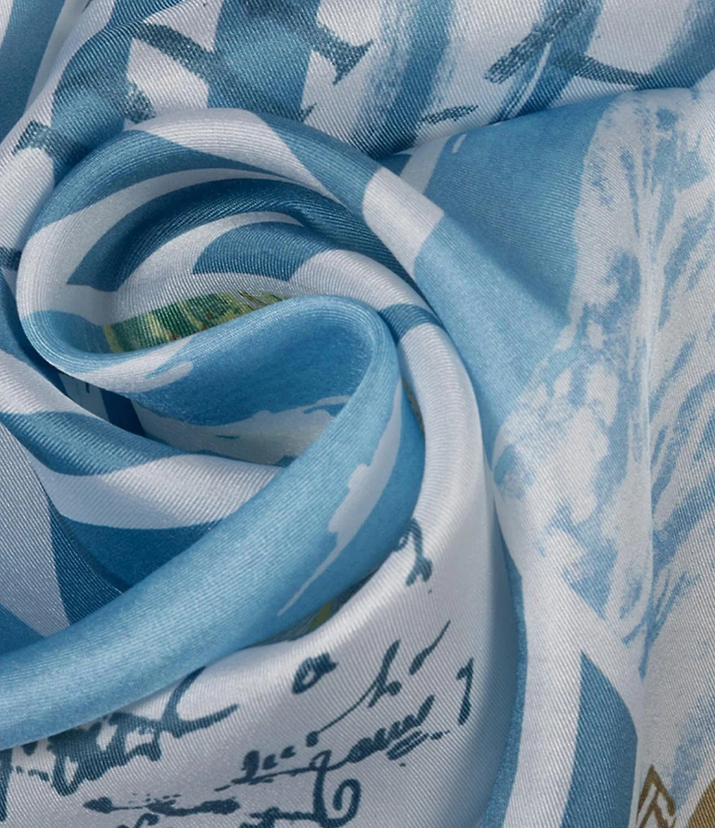 Lauren Ralph Lauren Summer Postcard Conversational Print Square Scarf