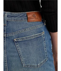 Lauren Ralph Lauren Sunset Indigo Wash Stretch Denim Mid Rise Pencil Skirt