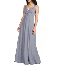 Lauren Ralph Lauren Taffeta Sweetheart Neck Pleated Bodice Fit And Flare Gown