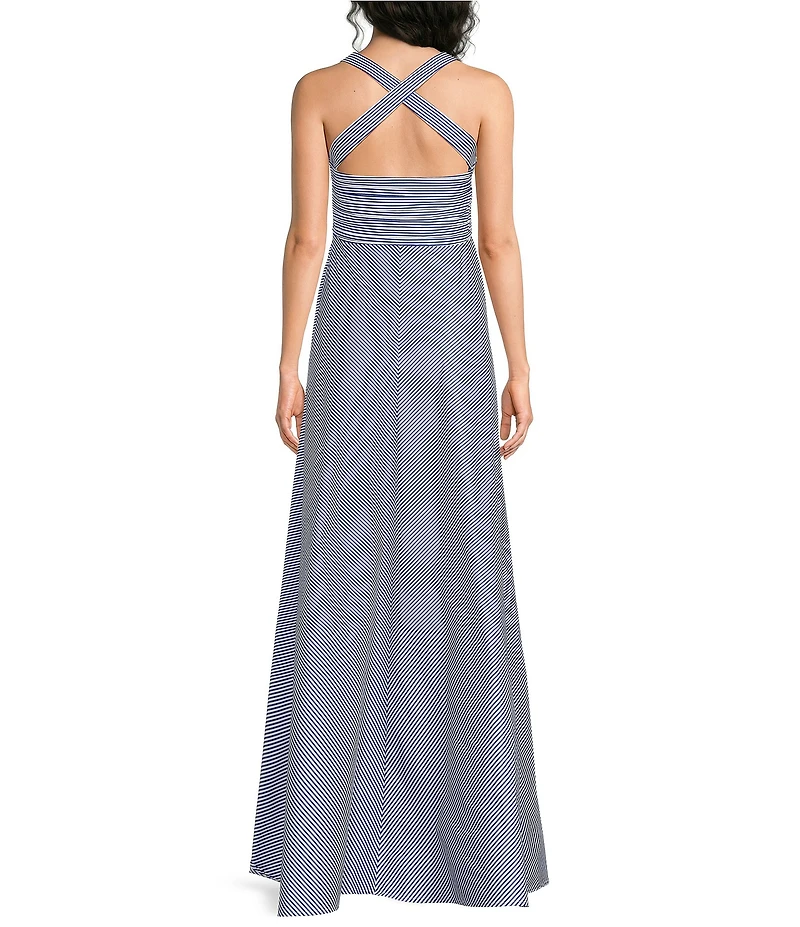 Lauren Ralph Lauren Taffeta Sweetheart Neck Pleated Bodice Fit And Flare Gown