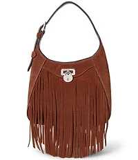 Lauren Ralph Lauren Tanner Small Suede Fringe Shoulder Bag