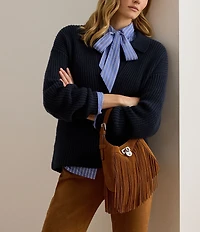 Lauren Ralph Lauren Tanner Small Suede Fringe Shoulder Bag