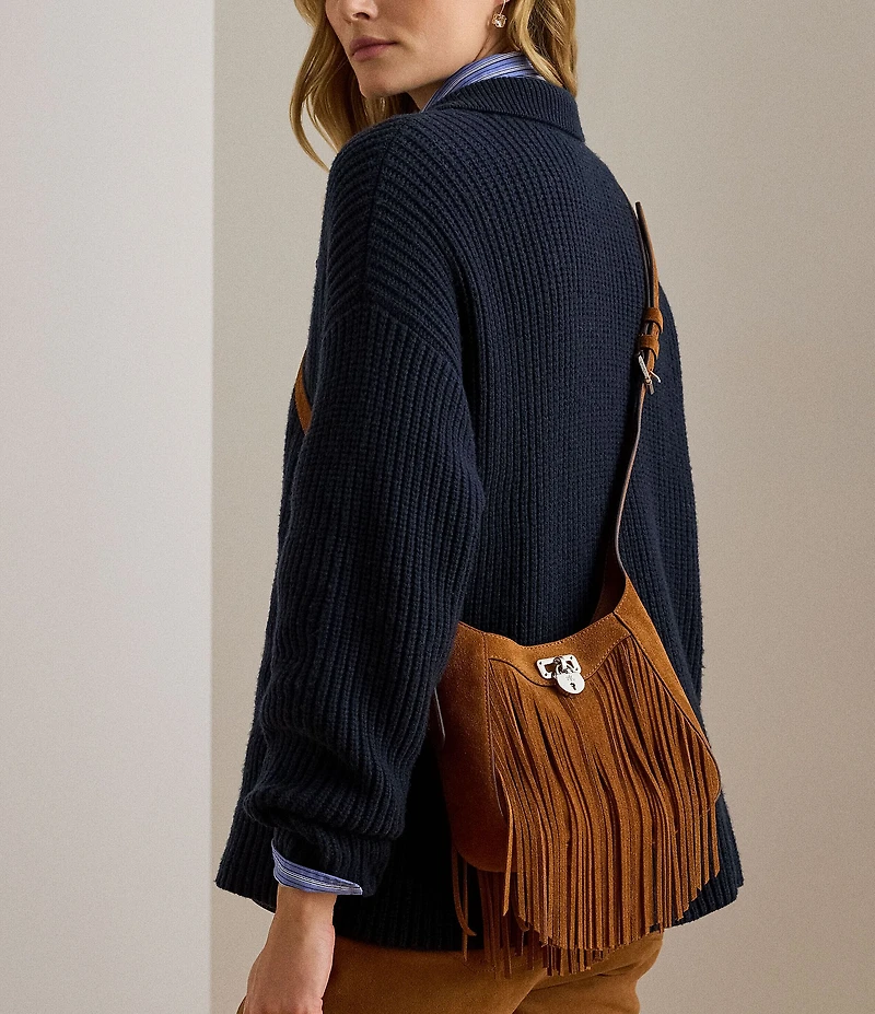 Lauren Ralph Lauren Tanner Small Suede Fringe Shoulder Bag