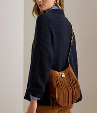 Lauren Ralph Lauren Tanner Small Suede Fringe Shoulder Bag